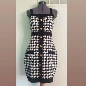 Knit Houndstooth Dress